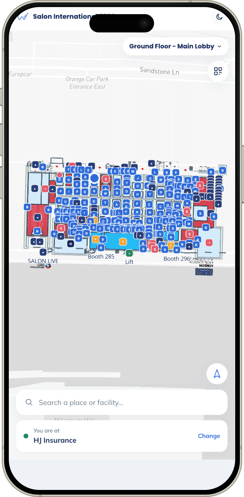 Waytraq route preview with distance, time and accessible route options